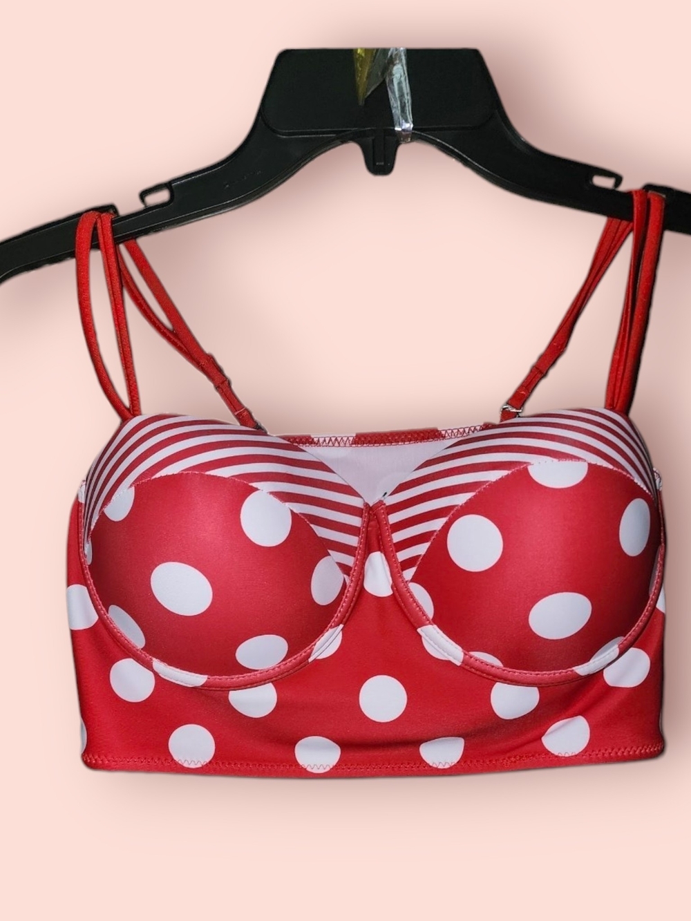 ^ Red Polka Dot Swim Top
